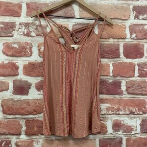 Anthropologie Lovestitch Top Women's Small Clay Pink Multicolor Striped Shirt